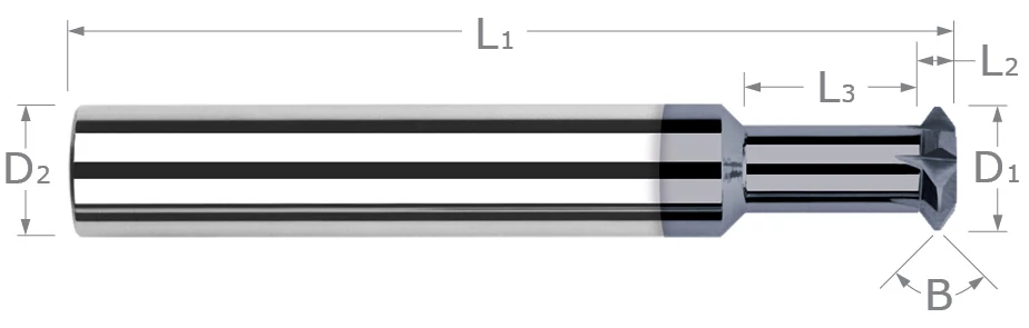 Double Angle Shank Cutters - Tip Flat